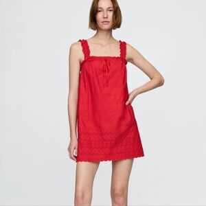 Gap × DÔEN Eyelet Shift Mini Dress NWT